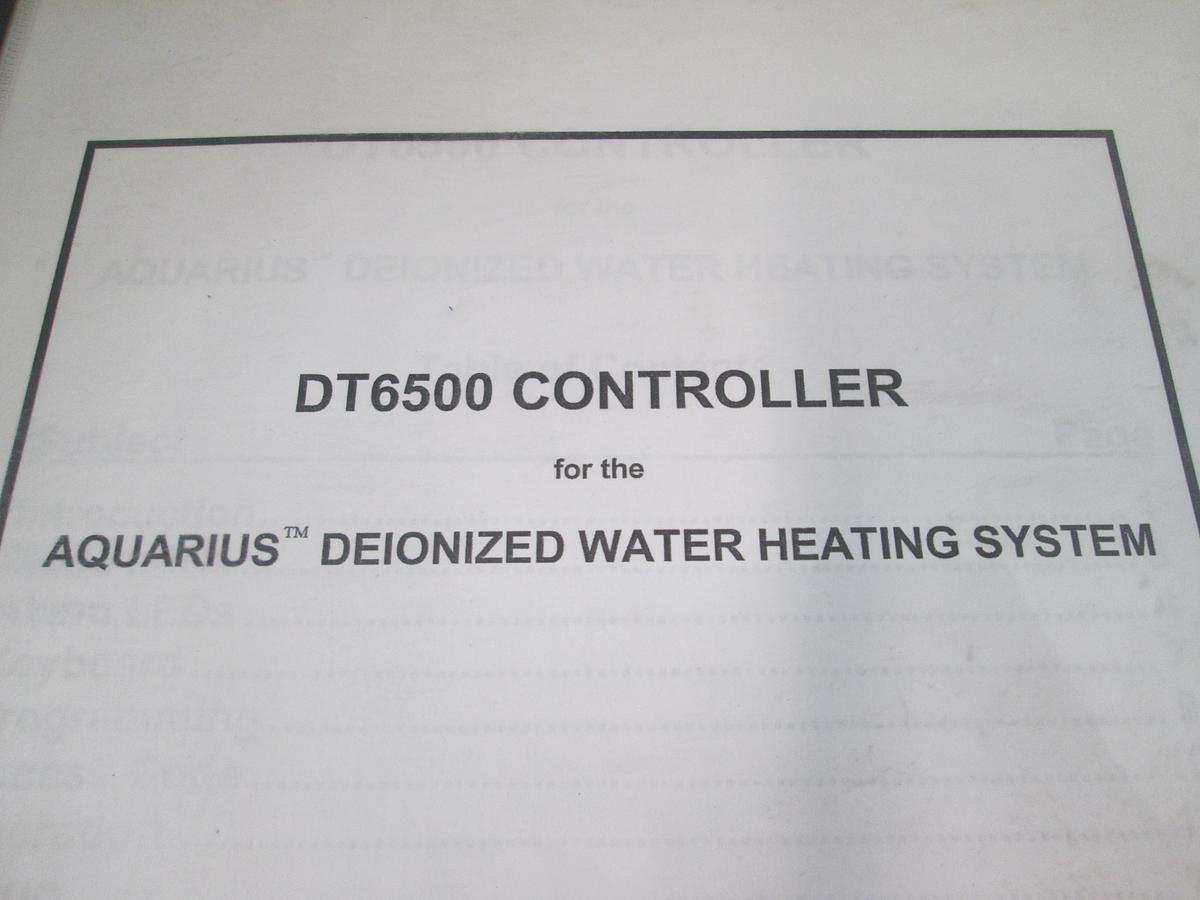 Used Heateflex Corp., DT6500 Controller, Aquarius Deionized Water Heating System Manual, Used