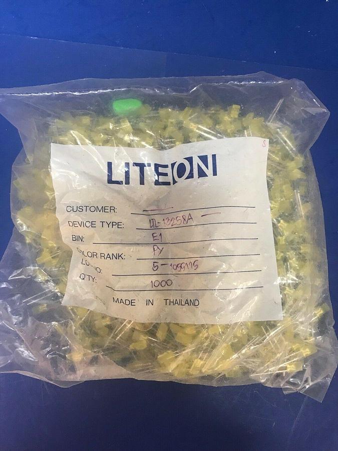 LITEON LTL-13258A Yellow LED Lamp, Lot of 1000 New