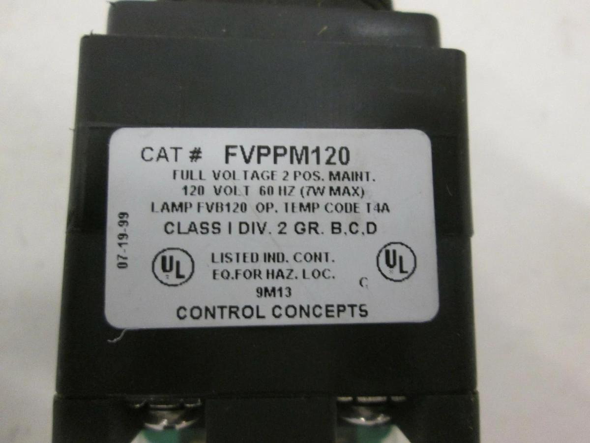 Used Control Concepts, Red Push Pull Switch, FVPPM120, Used