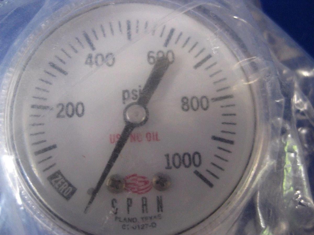 Used Span Instruments 2" Cleanroom Gauge 01-0127-D, 0-1000 psi, 1/4" FVCR, New