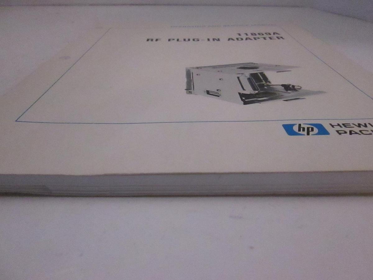 Used HP 11869A RF Plug-In Adapter, Operating and Service Manual, Used