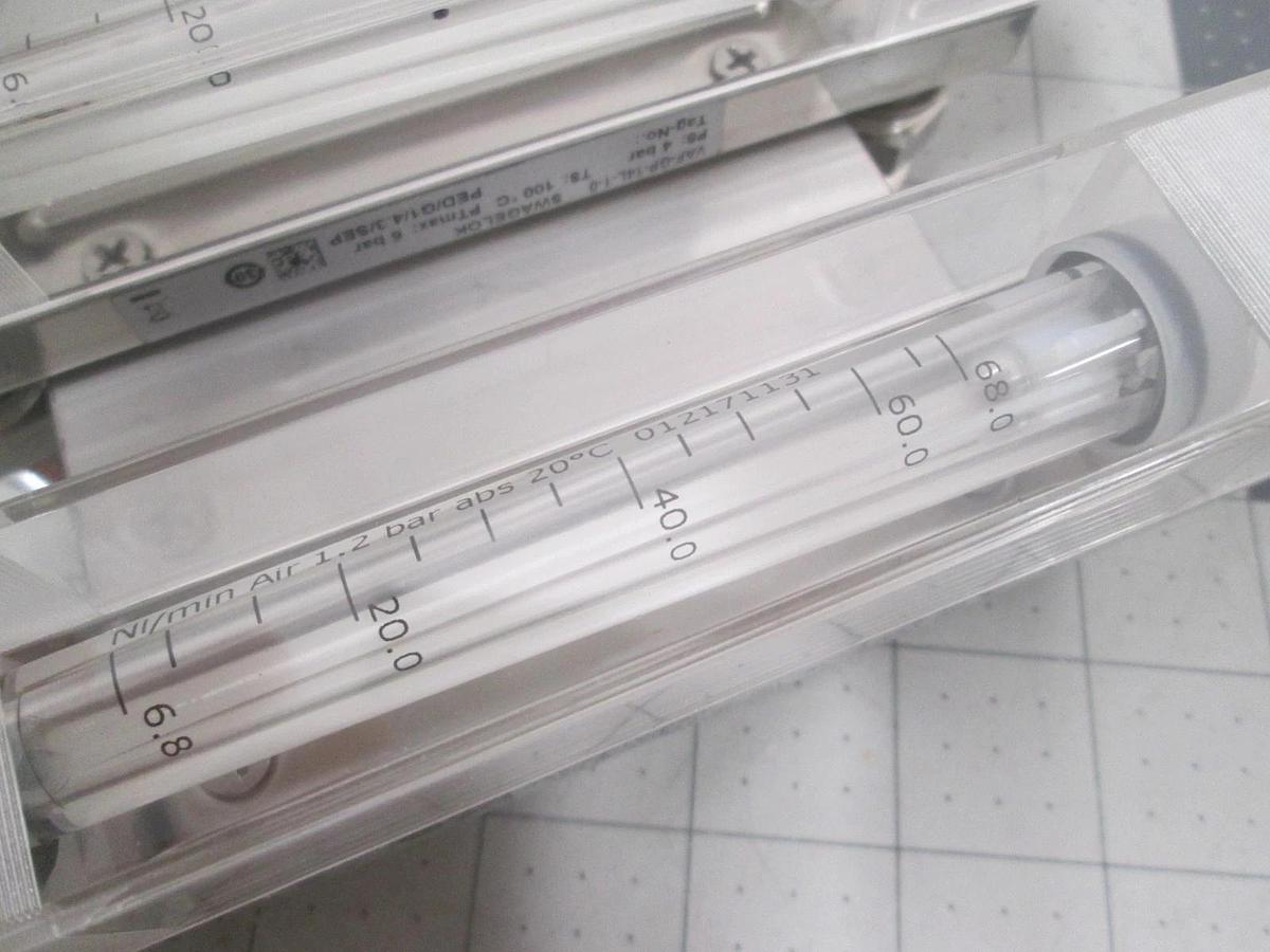 Swagelok, VAF-GP-14L-1-0, PS: 4 Bar, Flowmeter Assy, New, Lot of 2