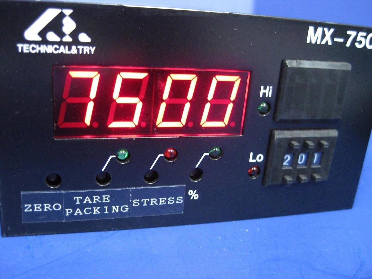 Used TECHNICAL & TRY MX 7500 Controller, MX-7512-030-D and Weight Sensor TTS-030-L260