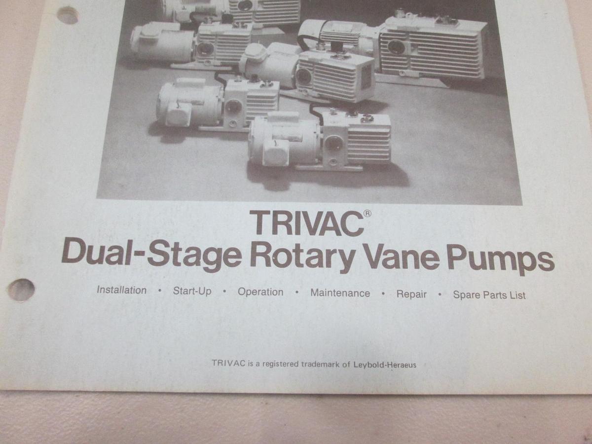 Used Leybold, 99-800-005, Operation and Maintenance Manual for TRIAC Pumps, Used