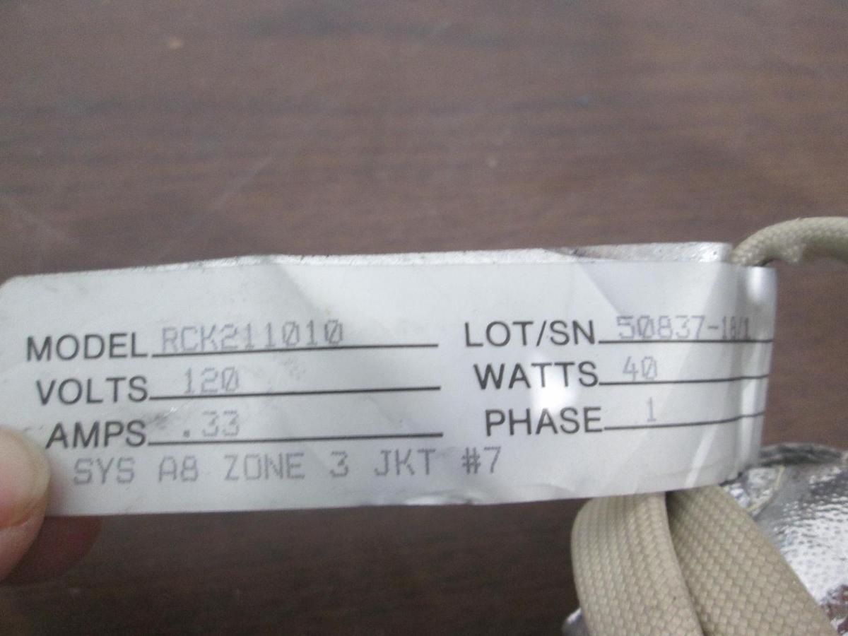 Used BriskHeat, RCK211010, Insulator Jacket, 120V, .33A, 40W, Single Phase, Used