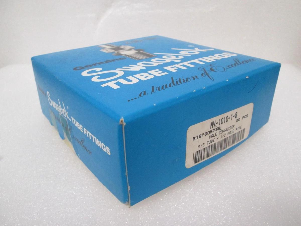 Swagelok, NV-1010-1-8, Male Connector, 5/8 Tube x 1/2 Male Pipe, New Lot of 21