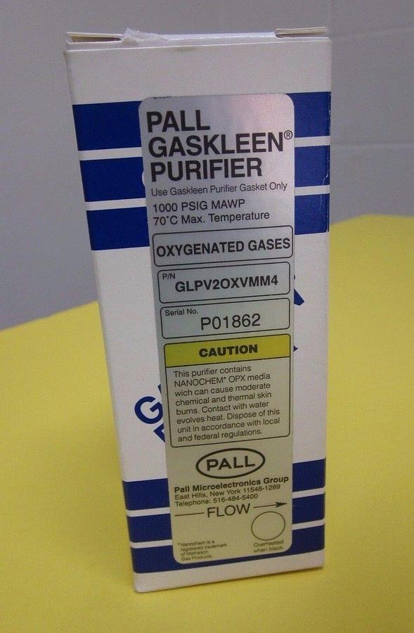 Used PALL Gaskleen Purifier, Oxygenated Gases, 1/4" M/M VCR Gasket Seal, GLPV2OXVMM4
