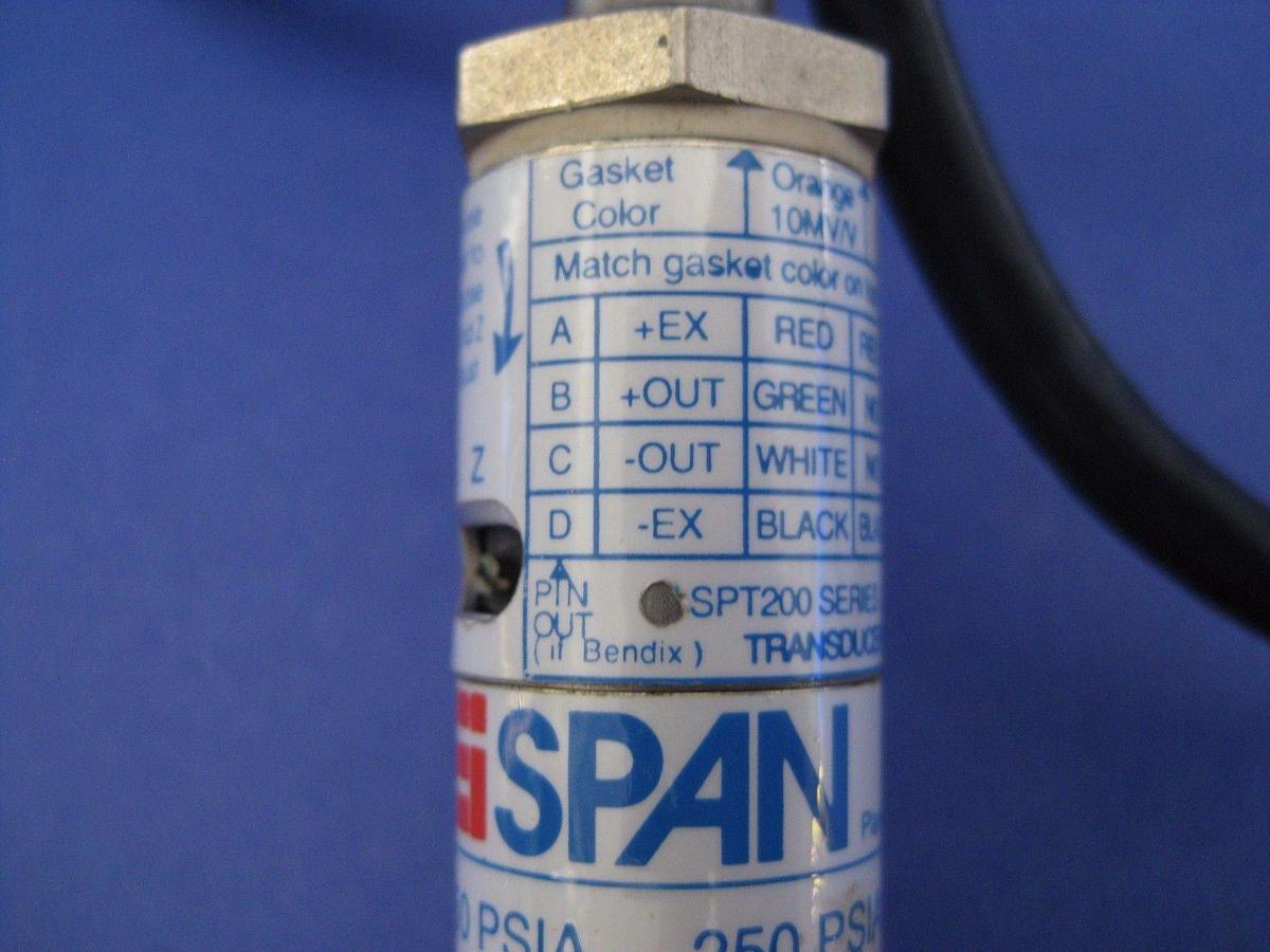 Used SPAN Pressure Transducer, SPT-200, 23-0553, 1/4" Male VCR, 250 psi, Used