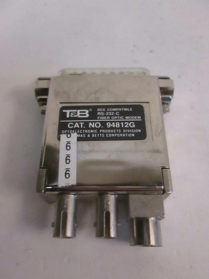 Used T&B DCE Compatible Female RS-232-C Fiber Optic Modem, New