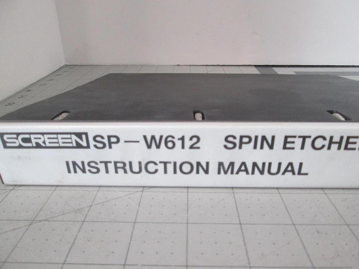 Used Screen, SP-W612, Spin Etcher, Instruction Manual, Used