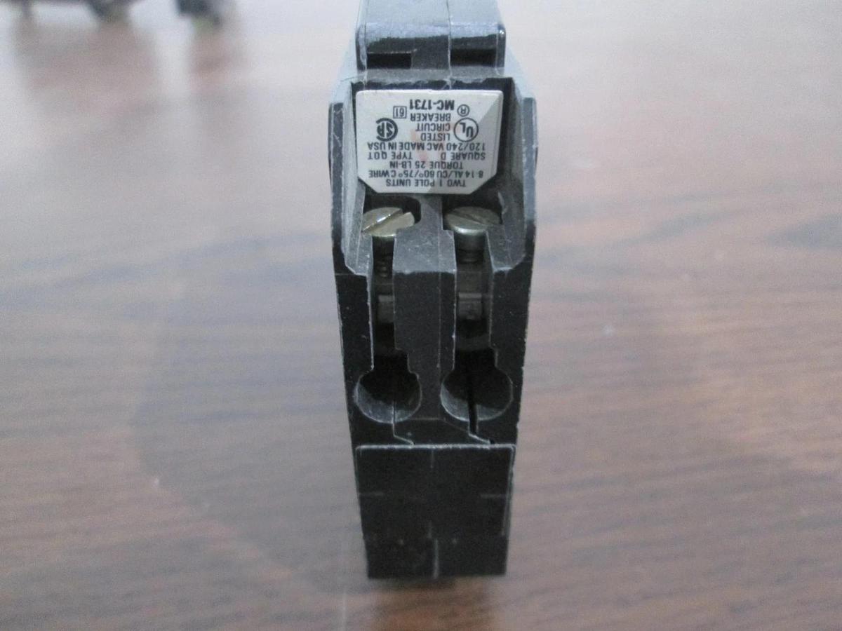 Used Square D, Type QOT, MC-1731, Single Pole Circuit Breaker, 20A, Used, Lot of 3