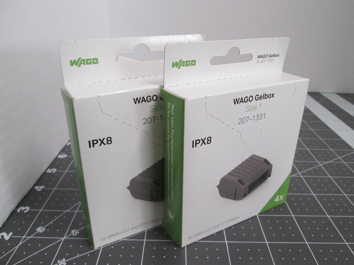 Used WAGO,207-1331, Gelbox Size 1 IPX8 221-2273 Series Lot of 2 Boxes New