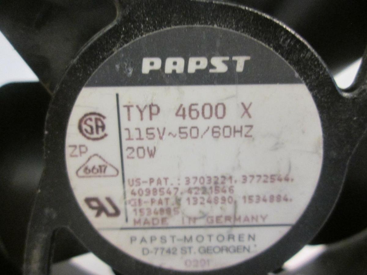 Used Papst, TYP 4600X Metal Fan, 115V, 50.60Hz, 20W, Used