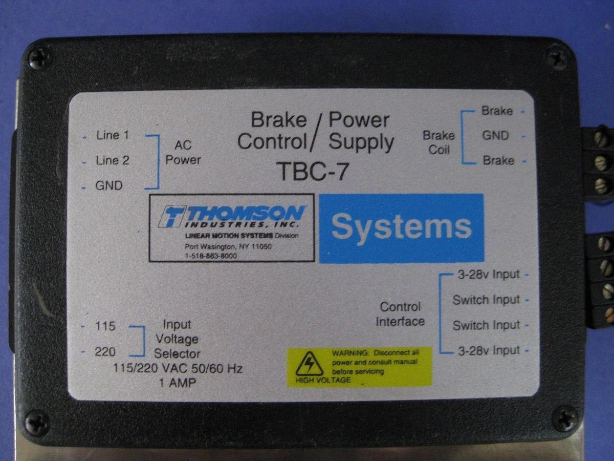 Used Thomson Industries TBC-7 Brake Control Power Supply, Lot of 2