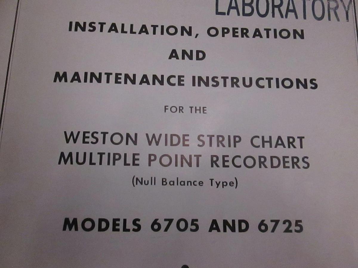 Used Weston Multiple Point Recorders Models 6705 and 6725 Instructions, Used