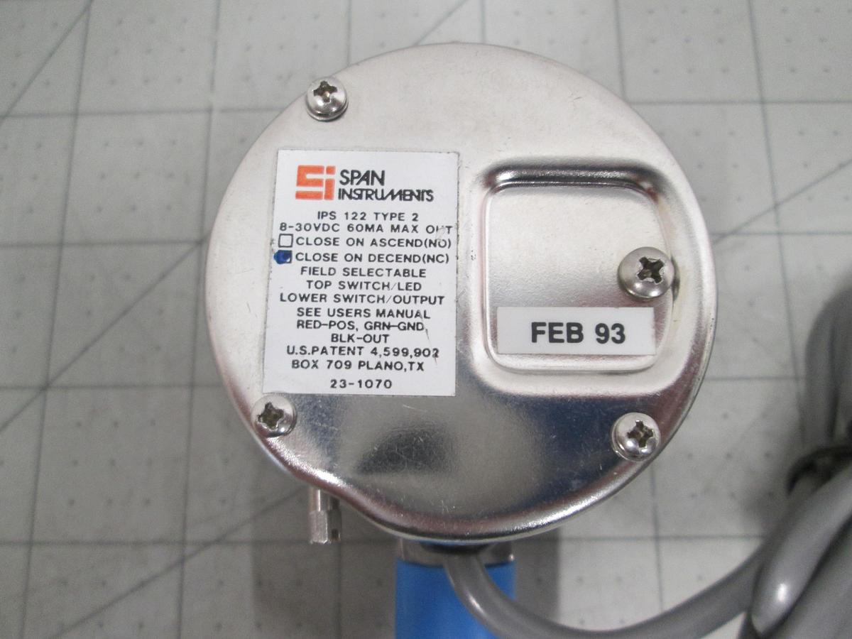 Span Instruments, IPS 122, Type 2 3000 PSI, Pressure Switch 8-30VDC NEW