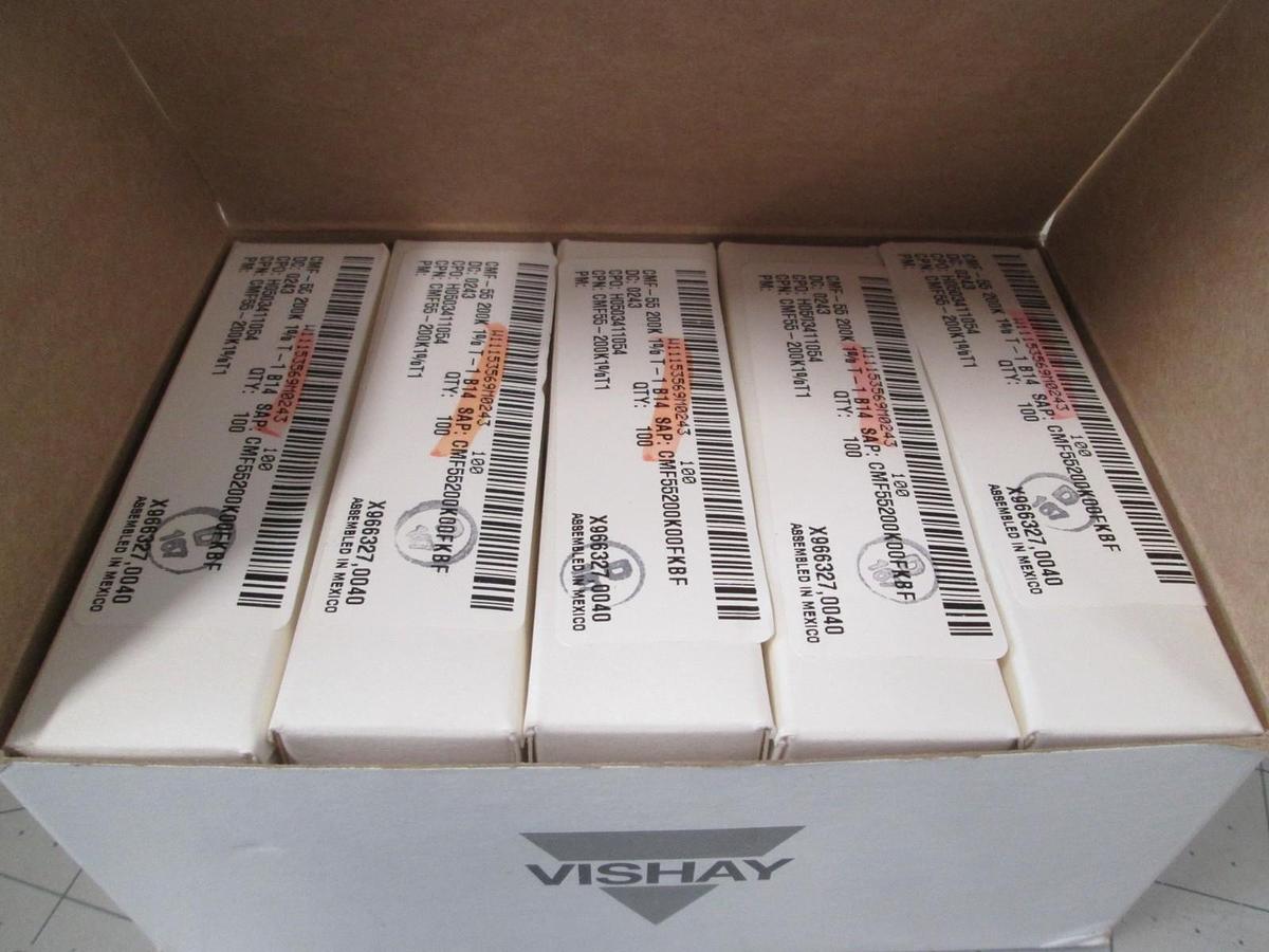 Vishay, CMF-55 200K 1% T-1, Metal Film Resistors, New, Lot of 1000
