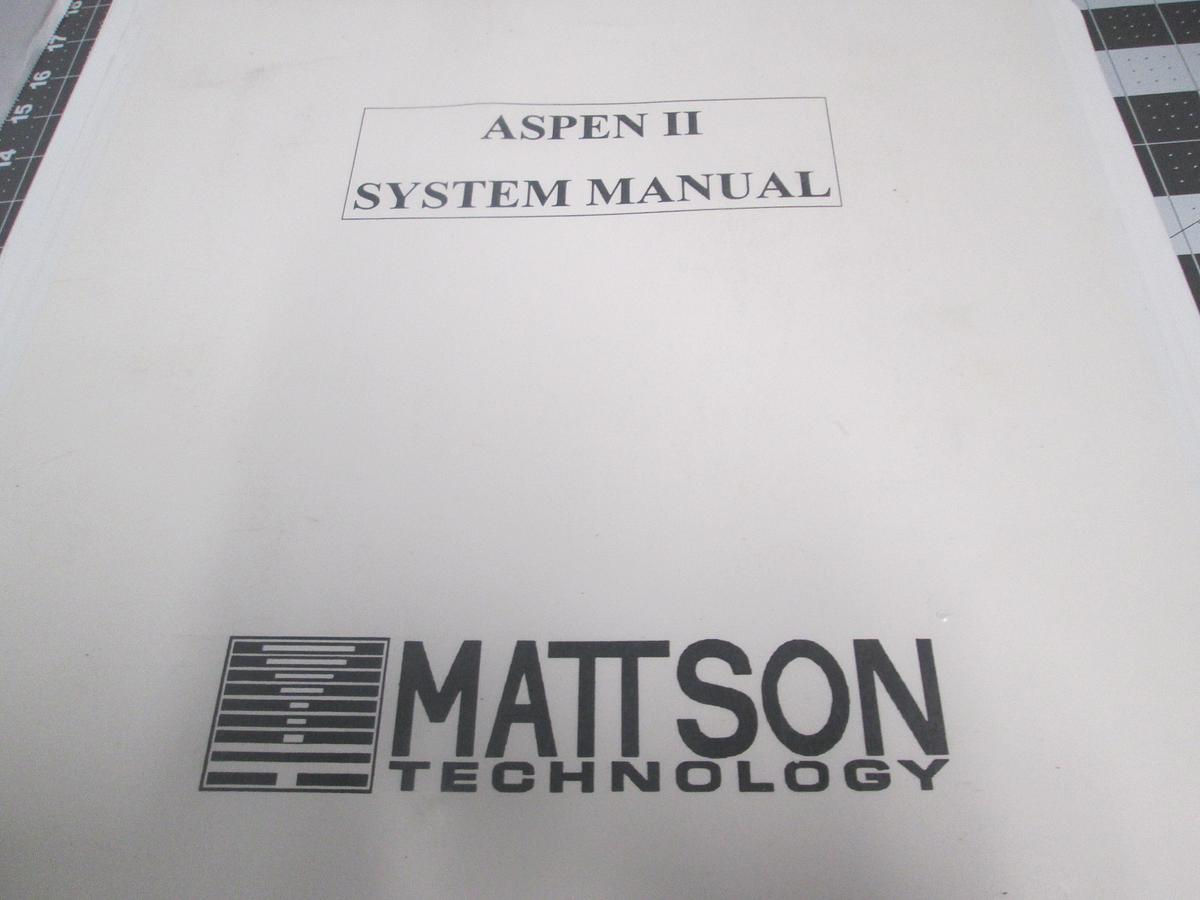 Used Mattson Technology Aspen ll System Manual Semiconductor Wquipment