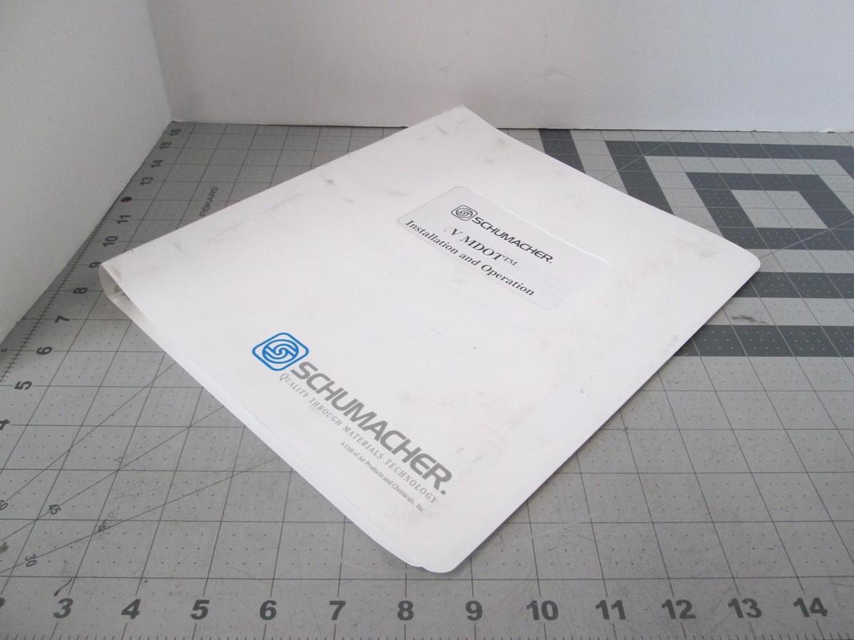 Used Schumacher, V-MDOT, Installation and Operation Manual, Used