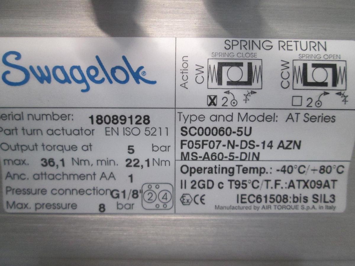 Swagelok, SC00060-5U, Actuated Ball Valve Assy w/, SS-65TW12T65-3 Valve, New
