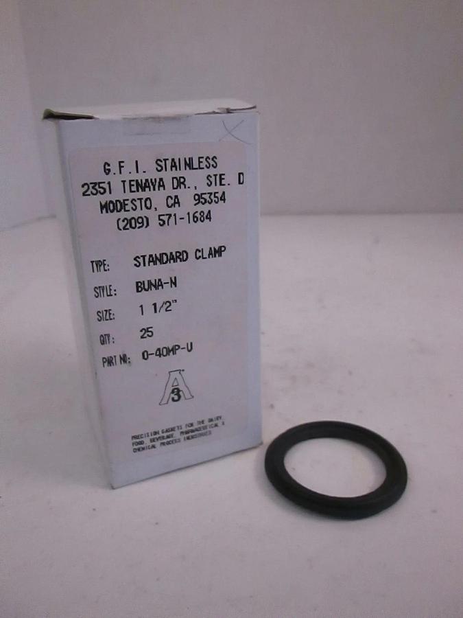 G.F.I. Stainless, Buna-N, Standard Clamp, 0-40MP-U, 1 1/2", New, Lot of 25