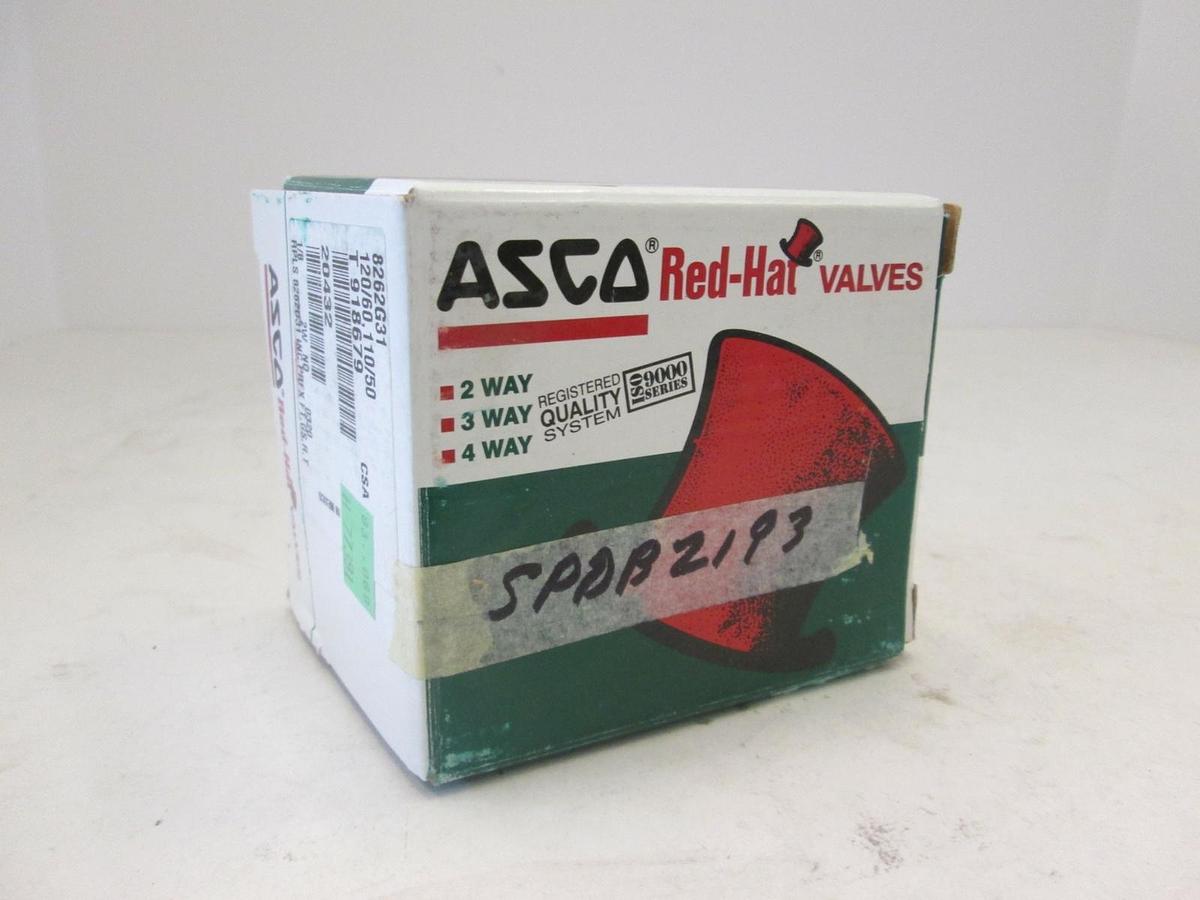 Asco Red Hat, Solenoid Valve 1/8" Pipe, 6.1 W, 8262G31, New