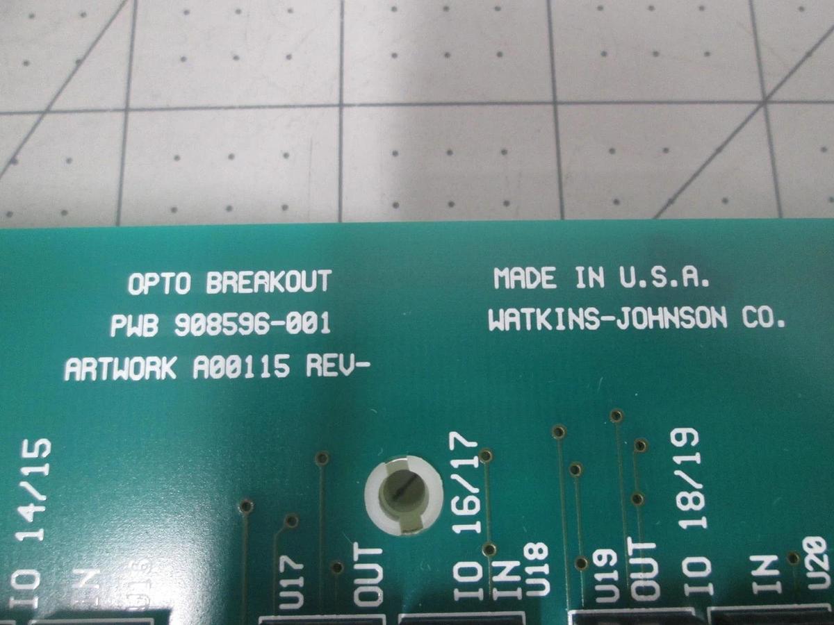 Watkins Johnson, 908597-003, Opto Breakout PCB Assy, WJ999, WJ1500, New