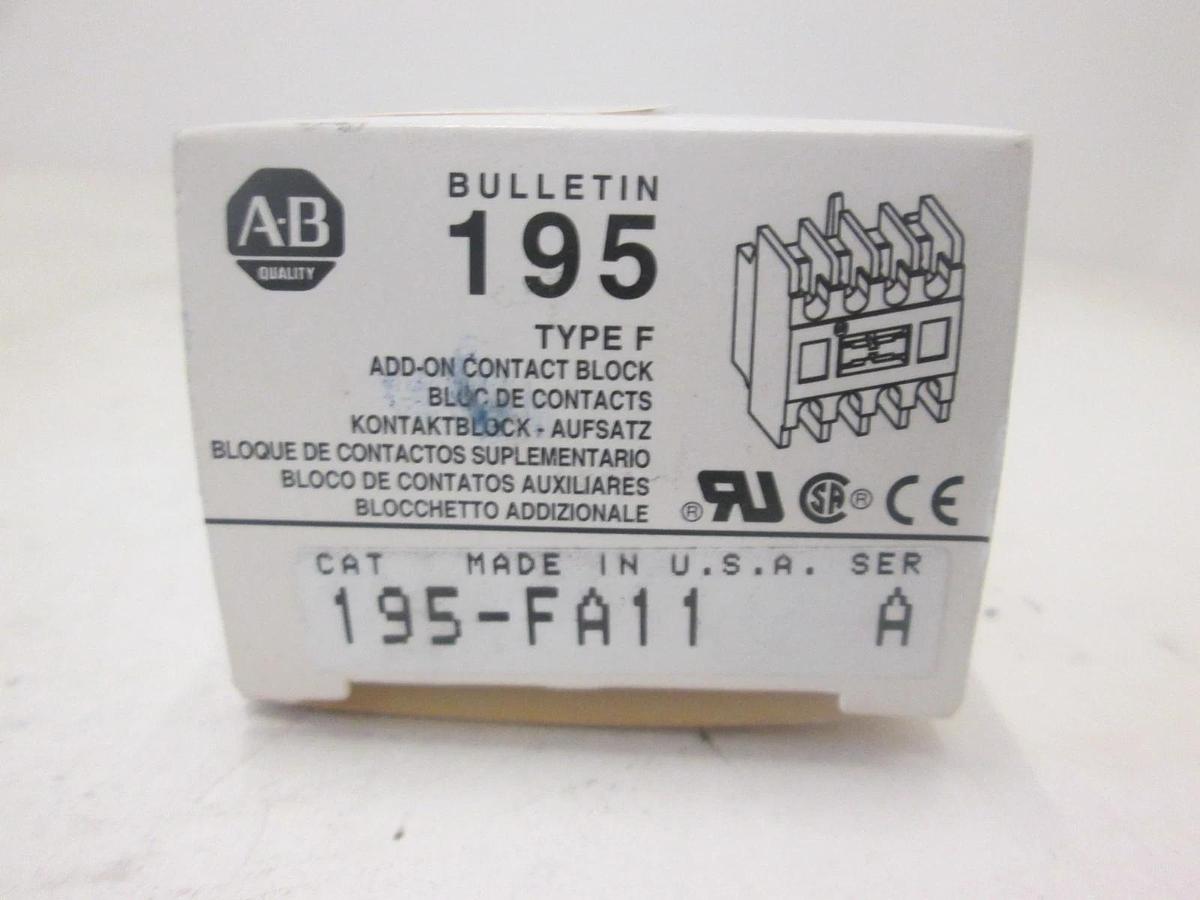 Allen Bradley, 195-FA11, AUXILLARY CONTACTOR, 40AMP, New