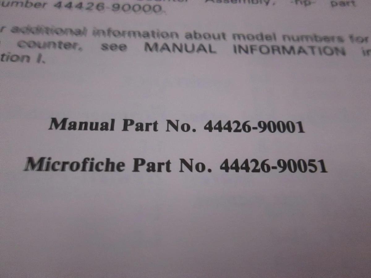 Used HP 100 kHz Reciprocal Counter Assy, Model 44426A Operating and Service, Used