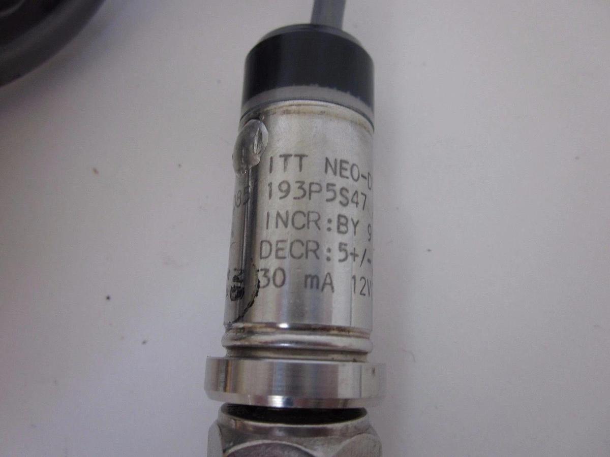 Used Semi Gas ITT Neo-Dyn 98087 193 P5S47 ABS Pressure Switch, 400 psi, 1/4" FVCO