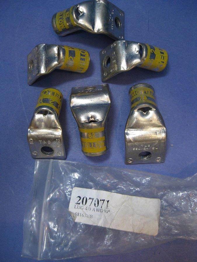 Thomas & Betts 550/24 CU Compression Lug, Yellow 62, 4/0 AWG, Lot of 7 New
