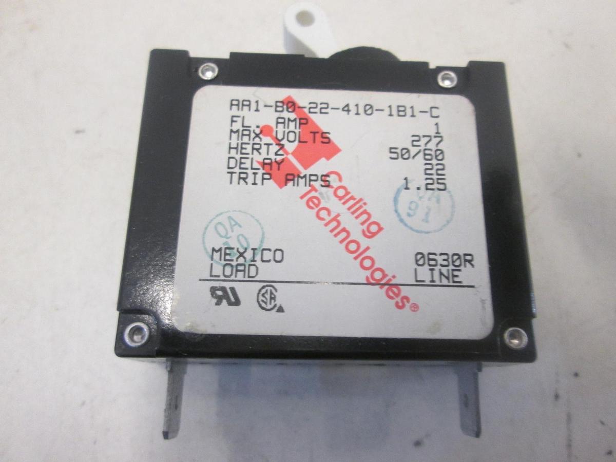 CARLING SWITCH INC, AA1-B0-22-410-1B1-C, BREAKER,1AMP,25VAC, New, Lot of 2