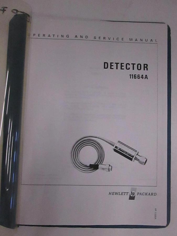Used HP Detector 11664A Operating and Service Manual, Used