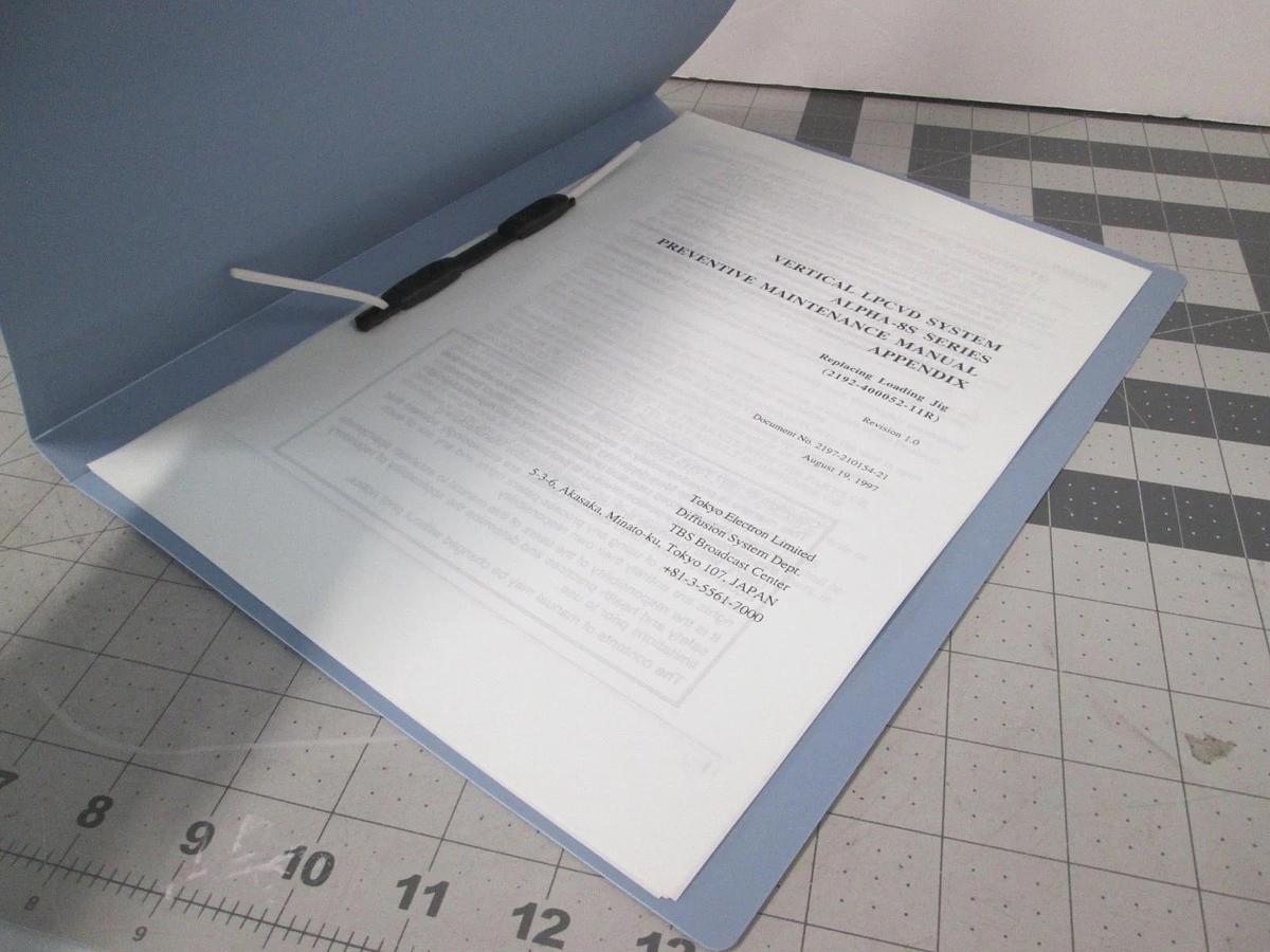 Used TEL Tokyo, ALPHA-8S, Preventive Maintenance Manual Appendix, P-D-Poly, Used