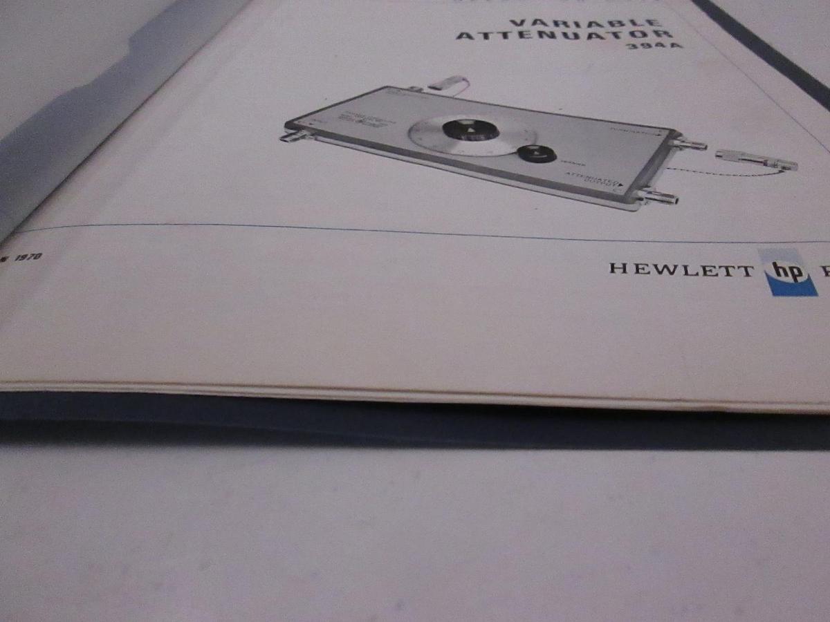 Used HP 394A Variable Attenuator Operating Note, Used