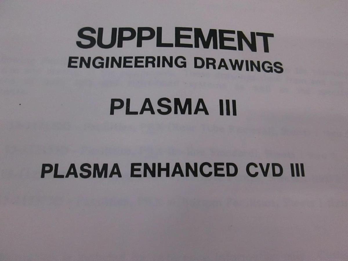 Used ASM America Plasma Enhanced CVD 111 Supplement Engineering Drawings, Used