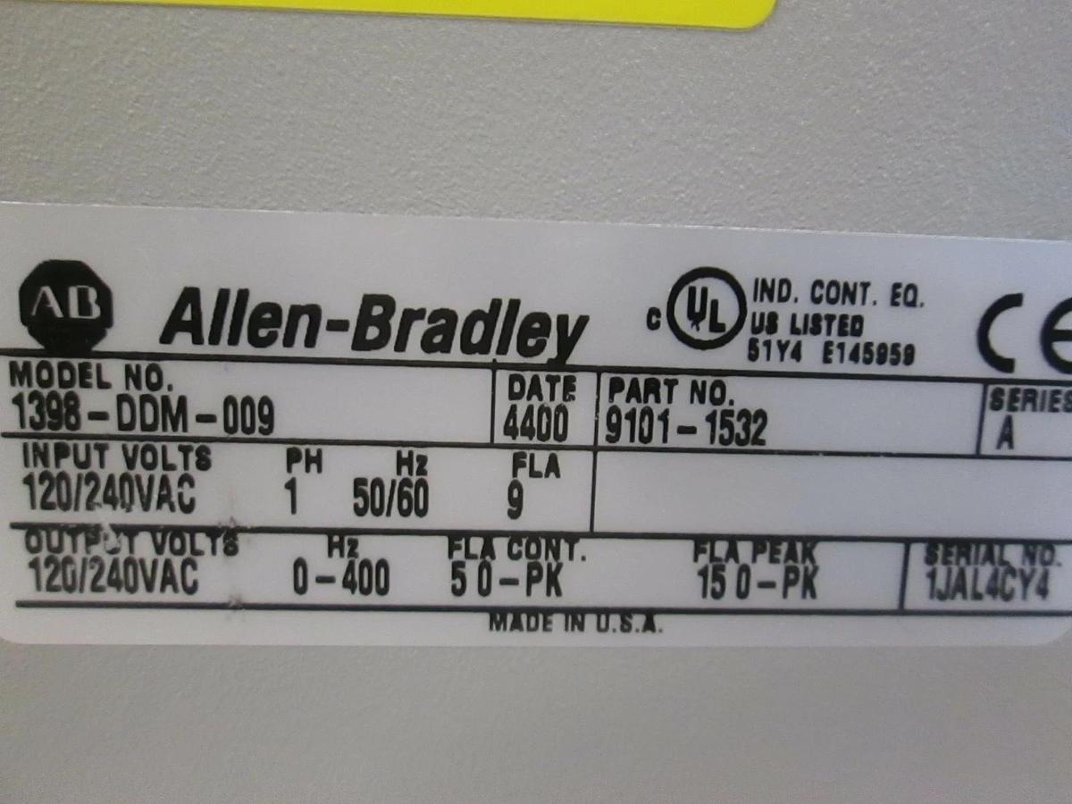 Used Allen-Bradley Digital Servo Drive, 1398-DDM-009, Used