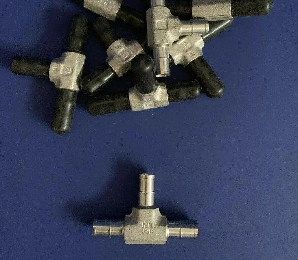 Parker 6-6-6-YJY Automatic Buttweld Union TEE, Lot of 6 New