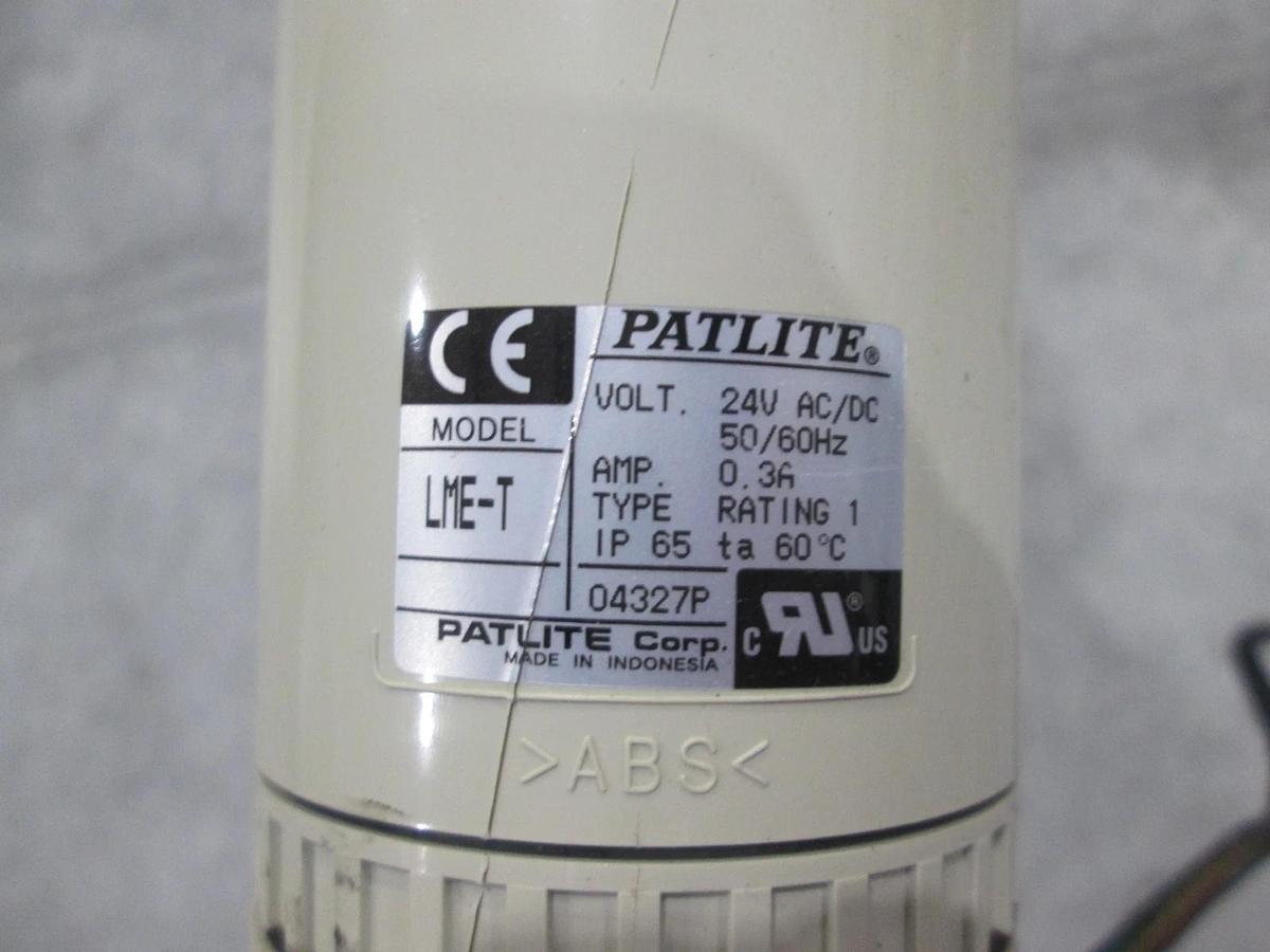 Used Patlite, Model LME-T, Signal Tower, Green, Red, Yellow, 24V, AC/DC, Used
