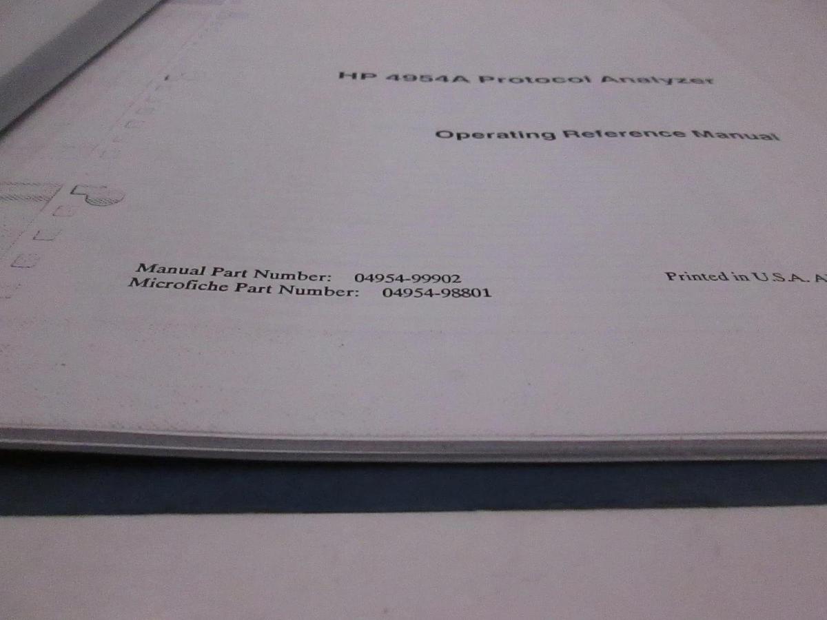 Used HP 4954A Protocol Analyzer Operating Reference Manual, Used