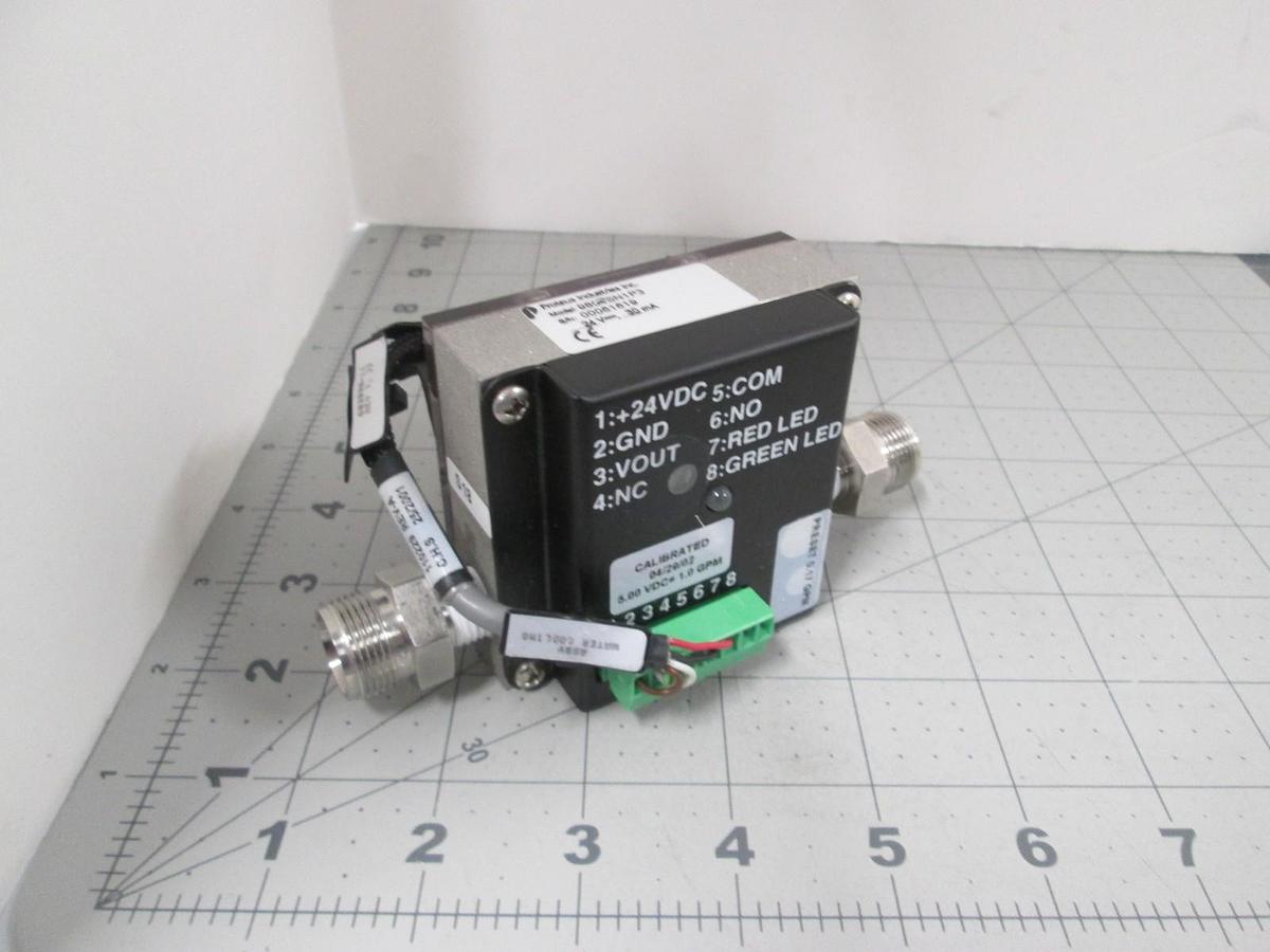 Used Proteus Industries, 9804SN1P3, Fluid Flow Switch, 24V, 30mA, Used