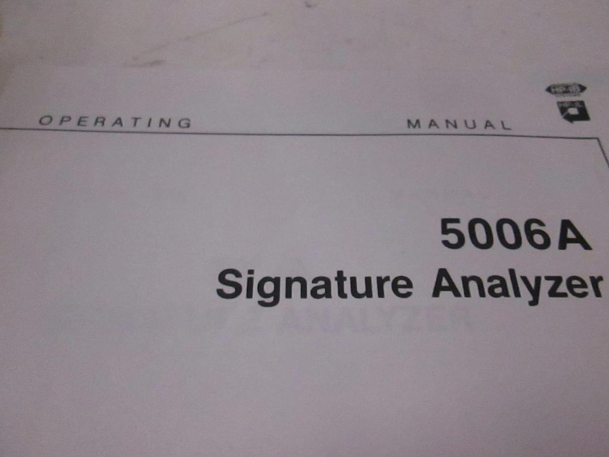 Used HP 5006A Signature Analyzer Operating Manual, Used