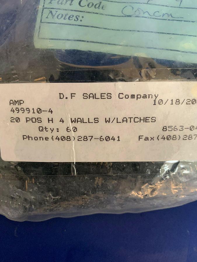 AMP 499910-4 Universal PCB Header Assembly, 20 Contacts, Lot of 60 New