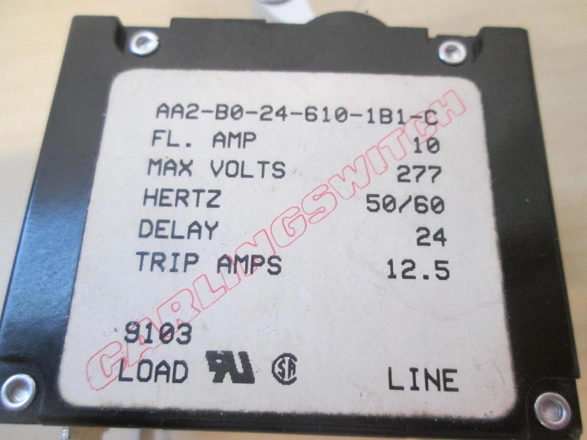 Carlingswitch, AA2-B0-24-610-1B1-C, 2 Pole Circuit Breaker, Used
