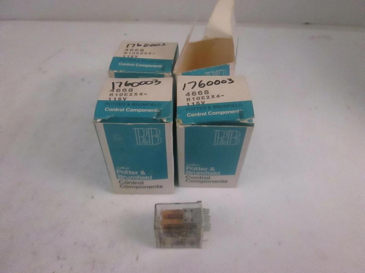Used POTTER & BRUMFIELD R10-E2-X4-115V Relay, 5A, 28 VDC, Lot of 4, NIB