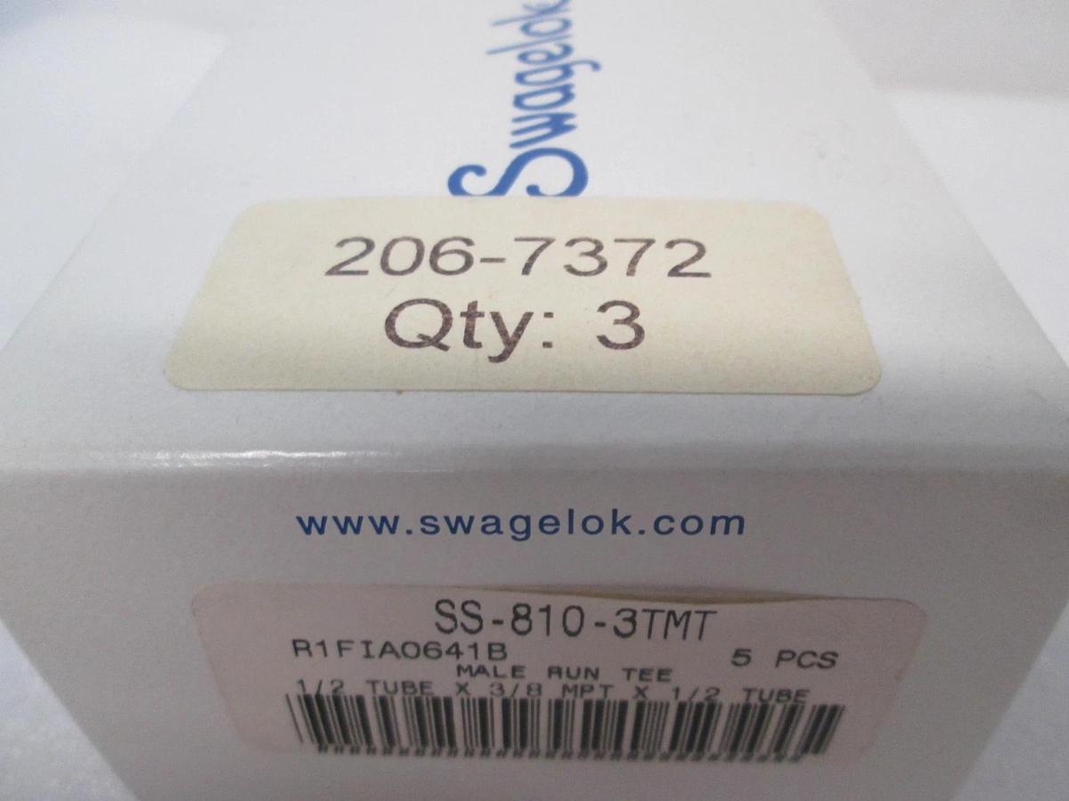 Swagelok, SS-810-3TMT, Male Run Tee, New, Lot of 3