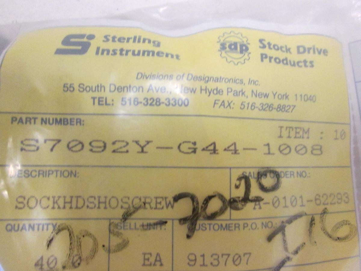 Sterling Instruments, S7092Y-G44-1008, SCR PRECISION SOC HD SHLD, New, Lot of 80