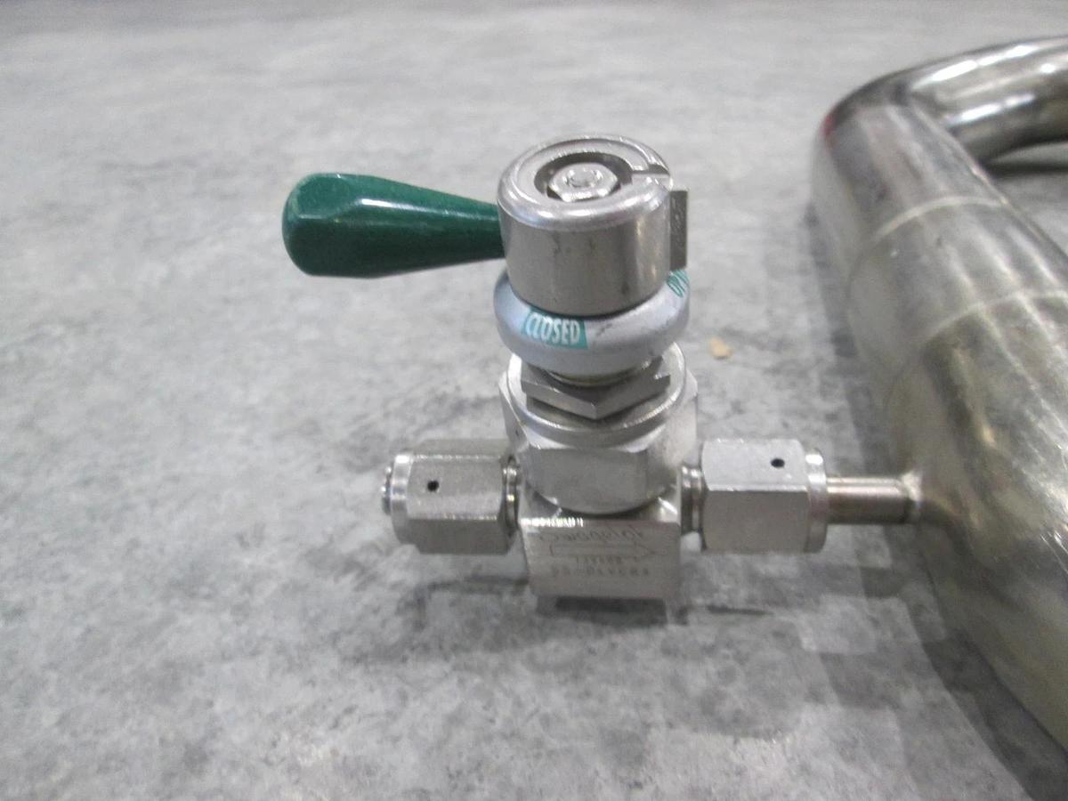 Used AMAT, 21" x 7" Pipe Weldment w/ SS-DLVCR4 Swagelok Valve, Used