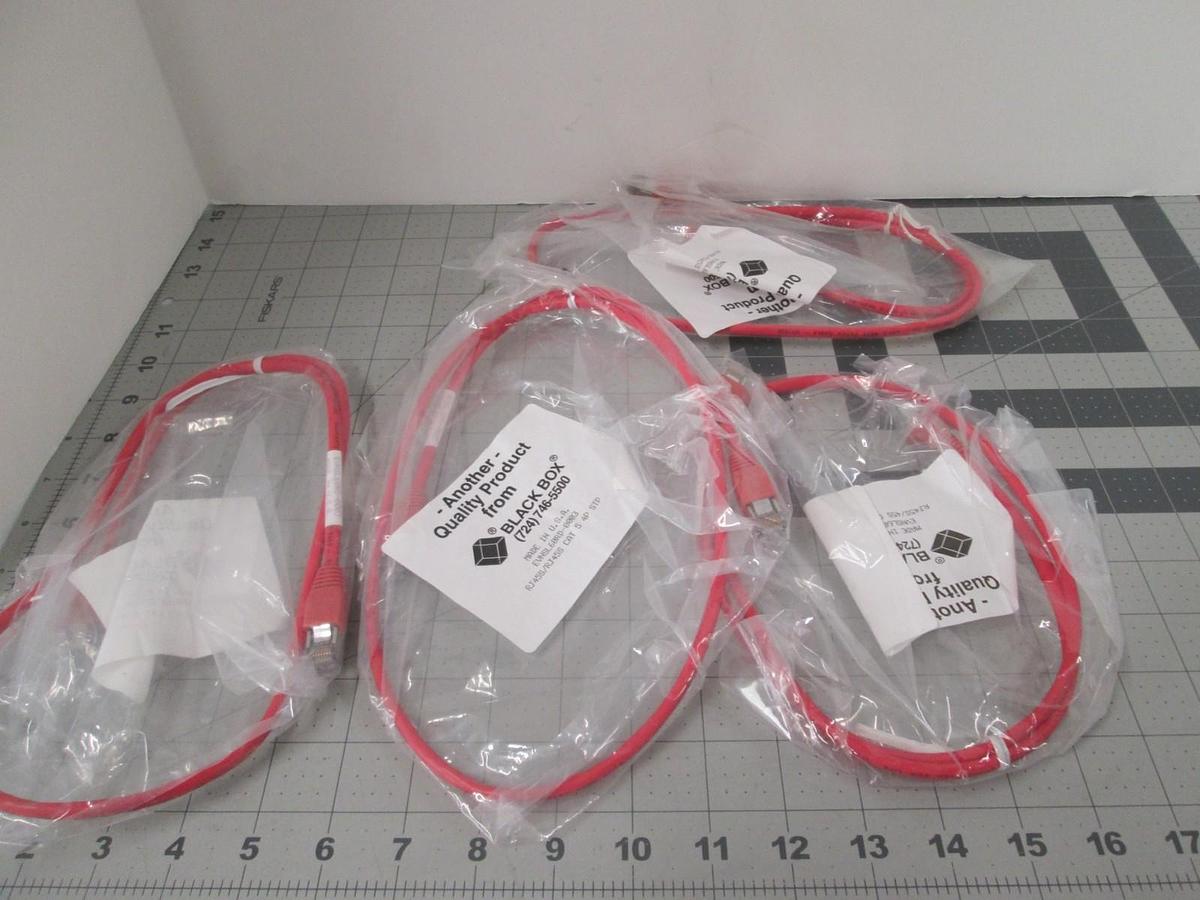 Blackbox, EVNSL60RD-0003, RJ45S/RJ45S Cat 5 4P STP, New, Lot of 4