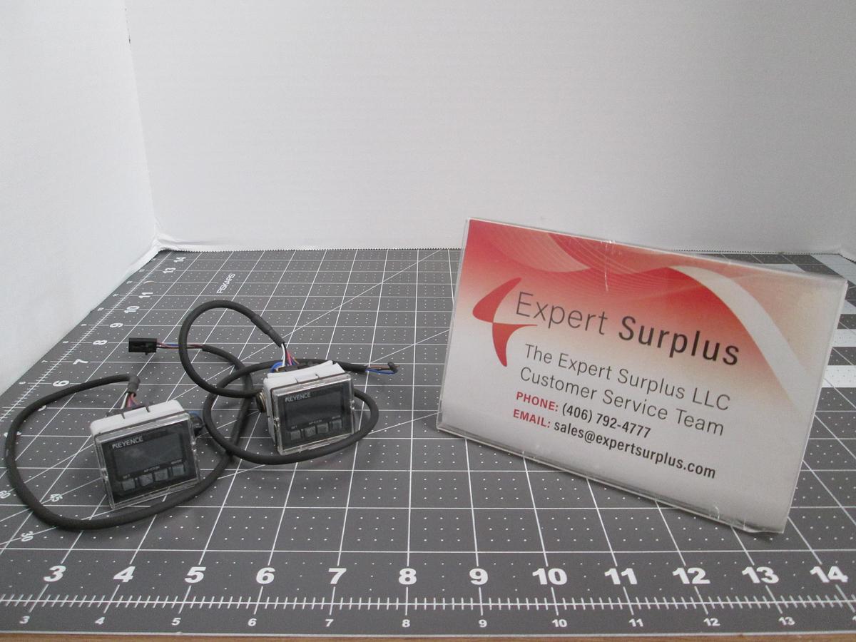 Used Keyence AP-C33K Digital Pneumatic Pressure Sensor Switch Controller Lot of 2